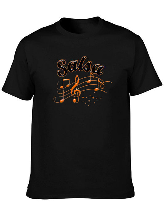 Salsa Music Graphic Tee - Trendy Black T-Shirt