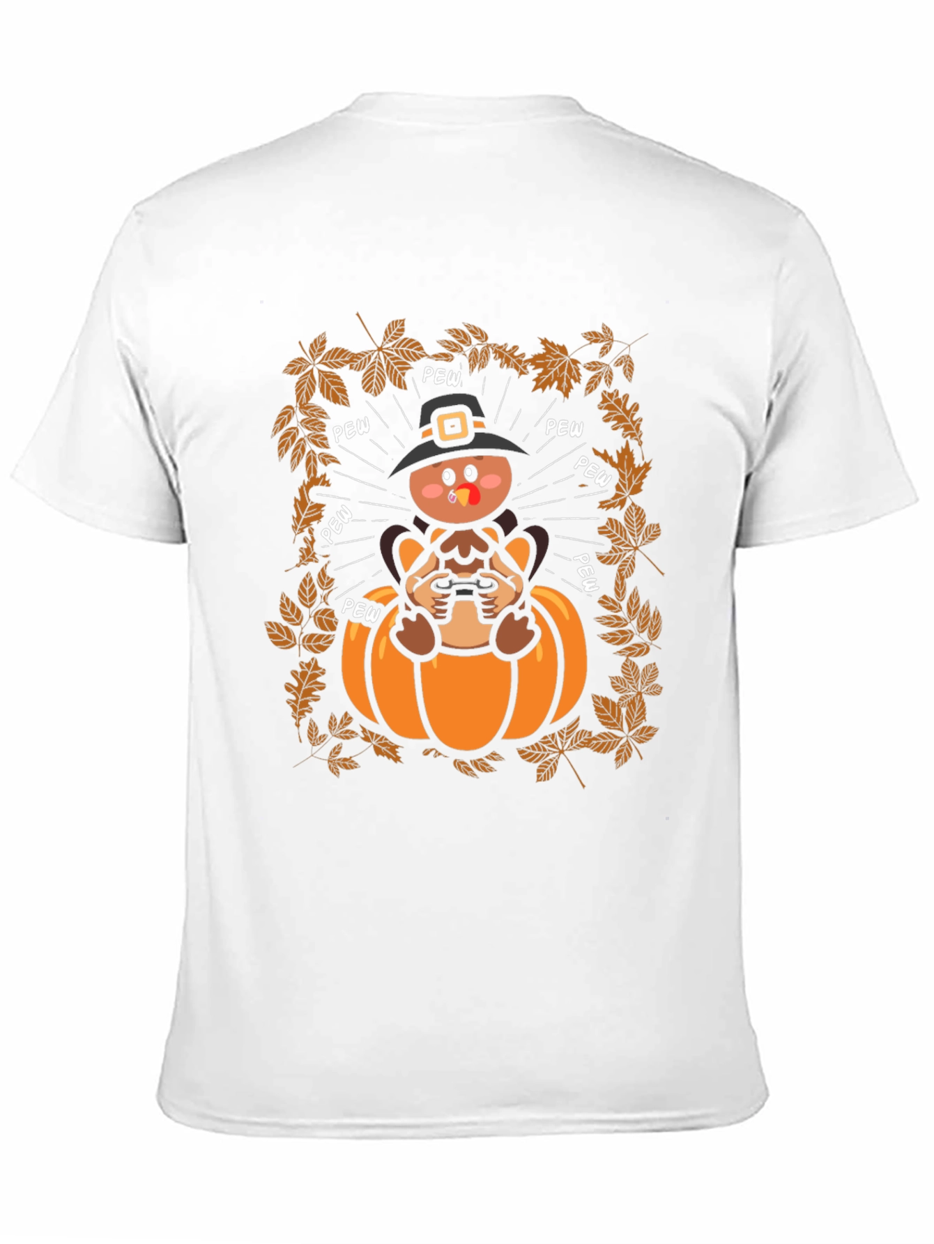Thanksgiving Turkey Gamer Black T-Shirt