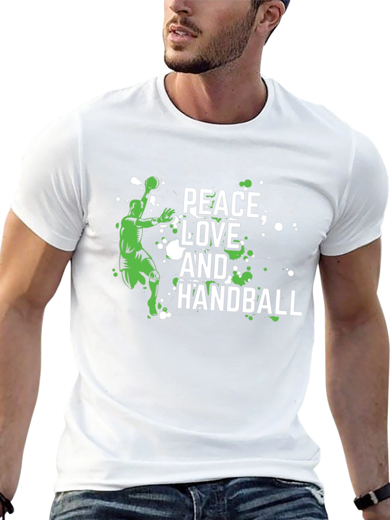 Peace Love and Handball Graphic T-Shirt
