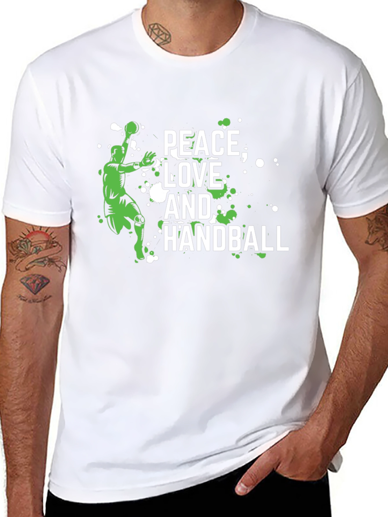 Peace Love and Handball Graphic T-Shirt