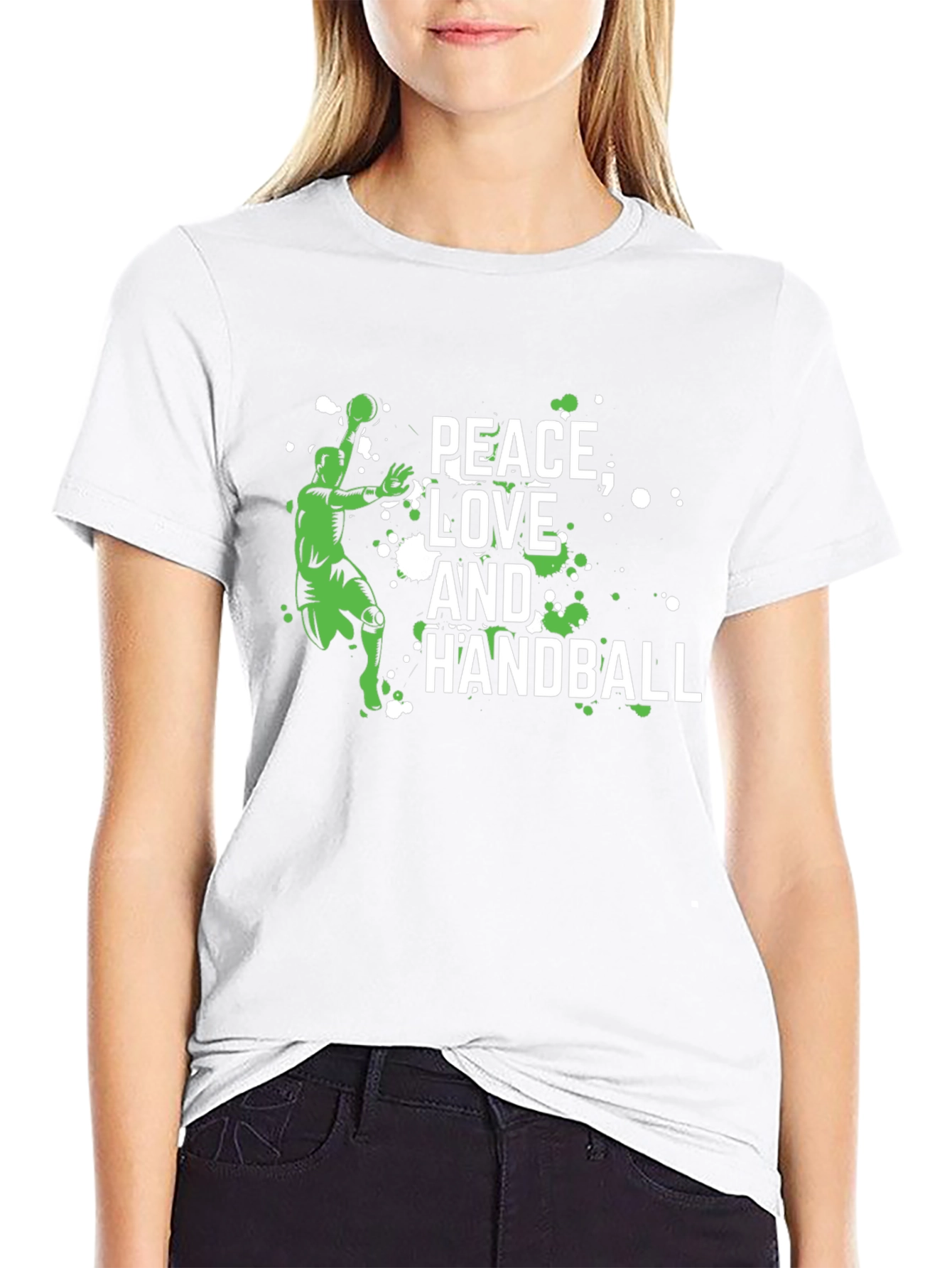 Peace Love and Handball Graphic T-Shirt