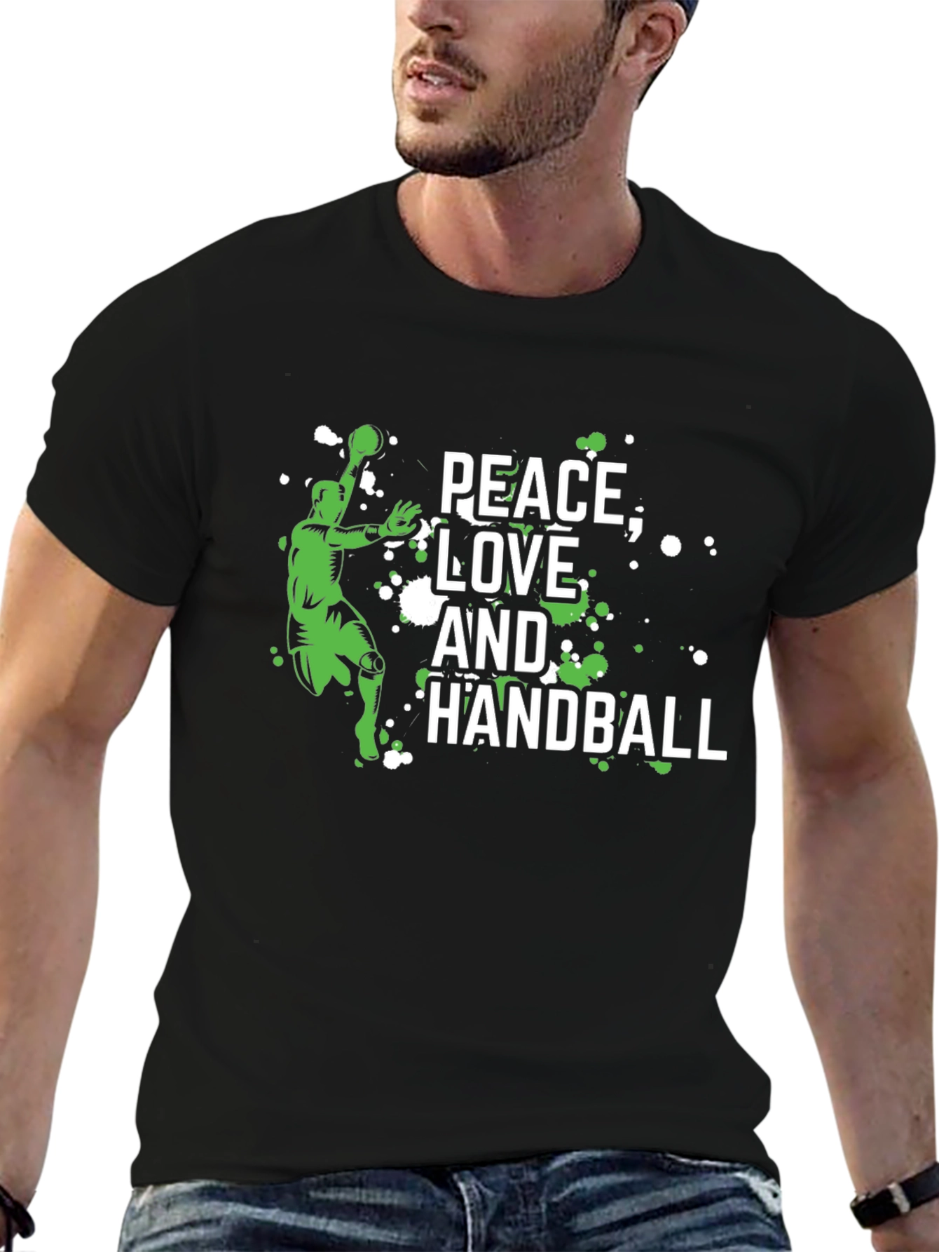 Peace Love and Handball Graphic T-Shirt