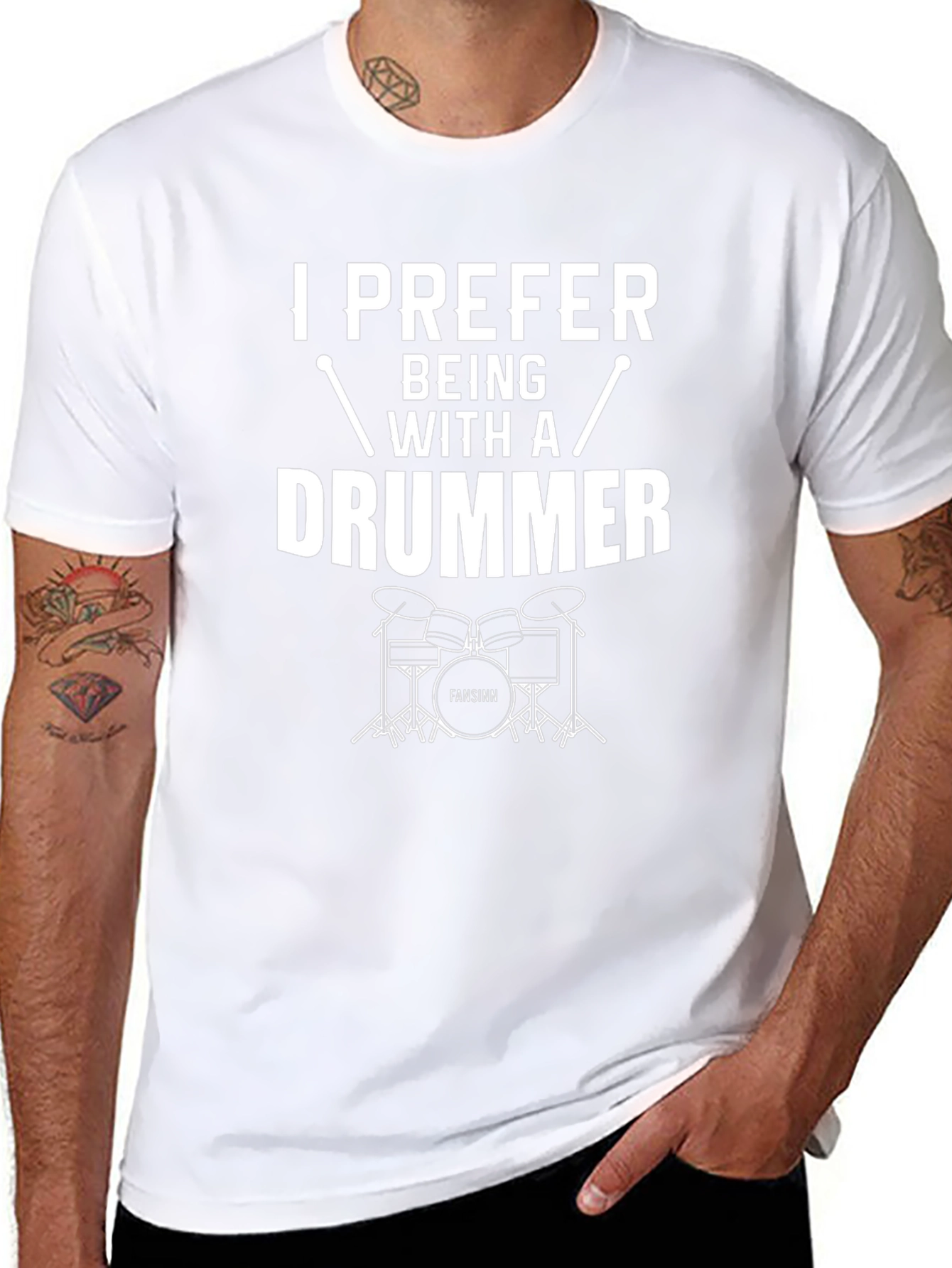 I Prefer Being With A Drummer Graphic T-Shirt
