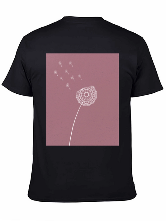 Dandelion Print Black T-Shirt