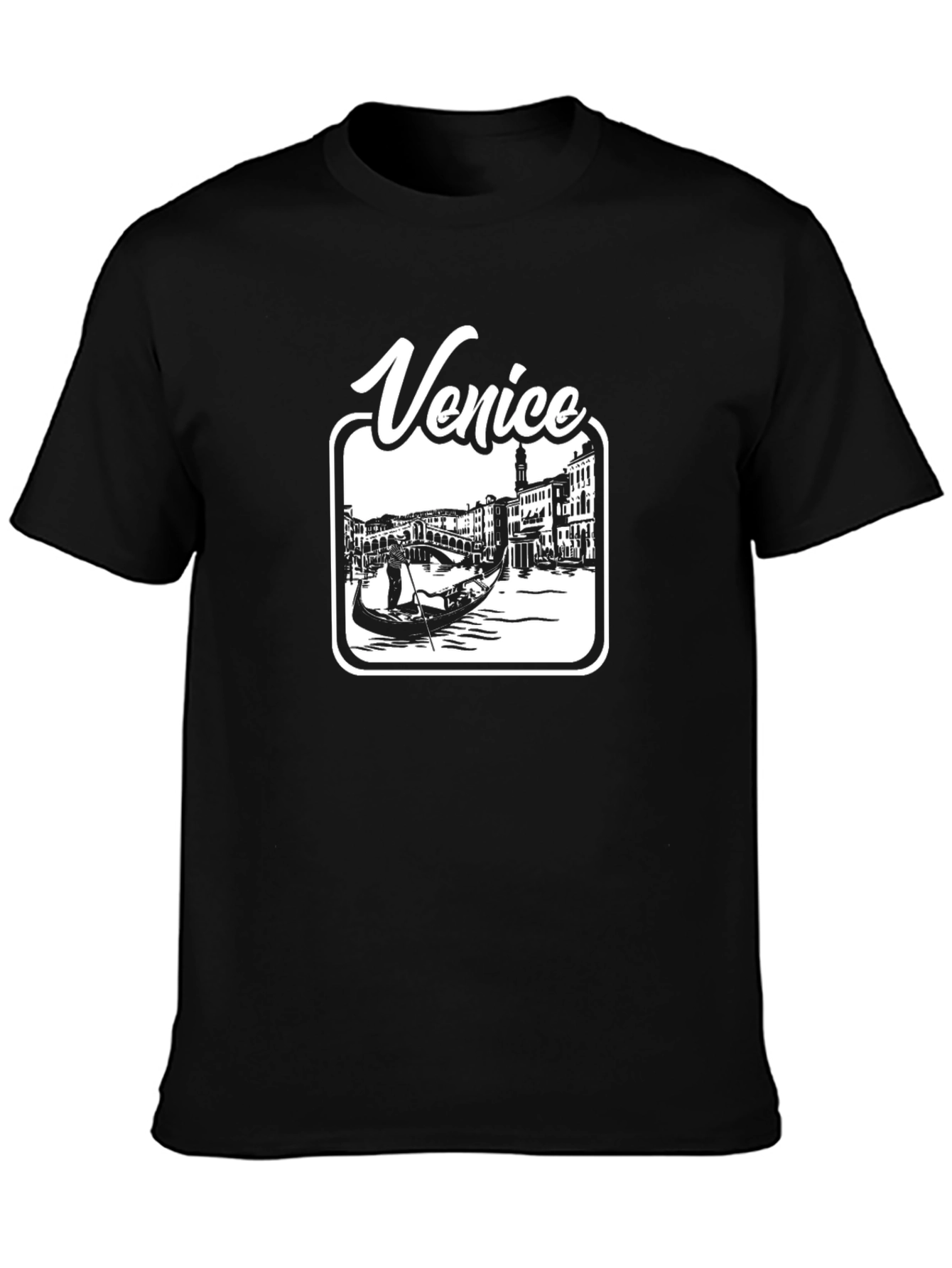Venice Gondola Black T-Shirt