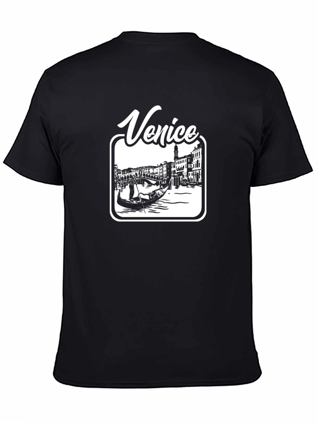 Venice Gondola Black T-Shirt