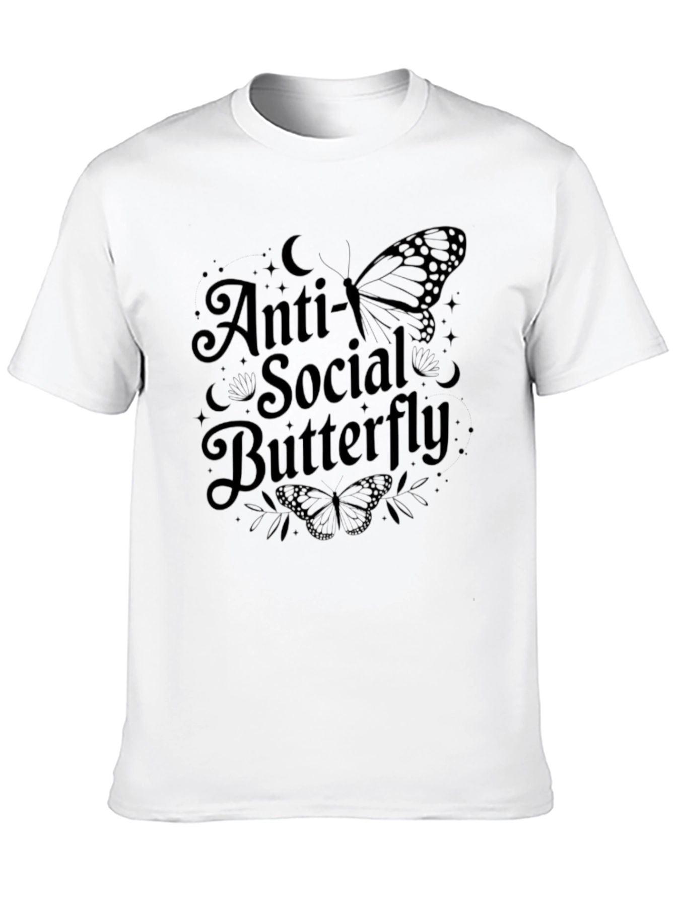 Anti-Social Butterfly Graphic T-Shirt