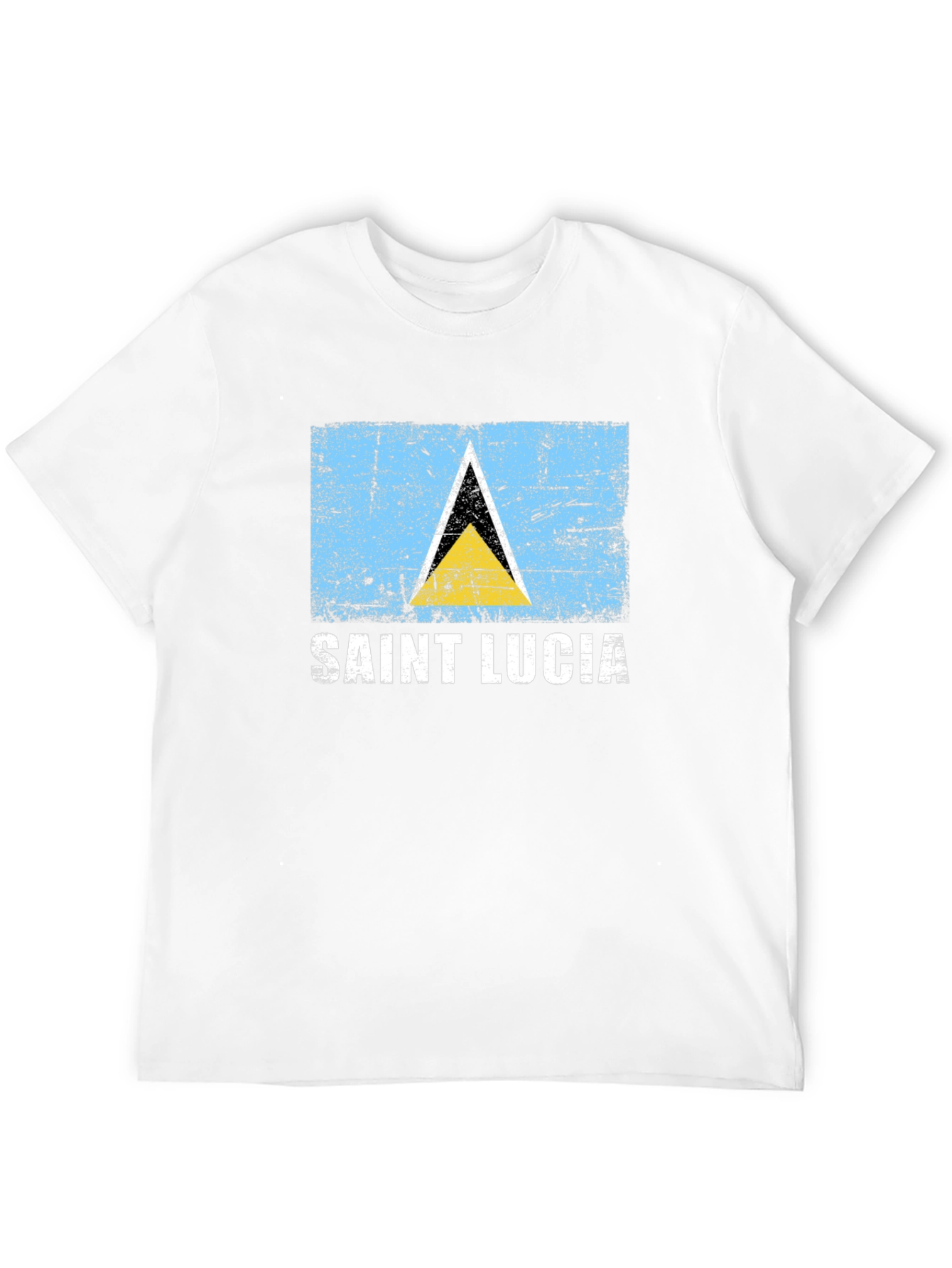 Saint Lucia Flag T-Shirt - Distressed Design