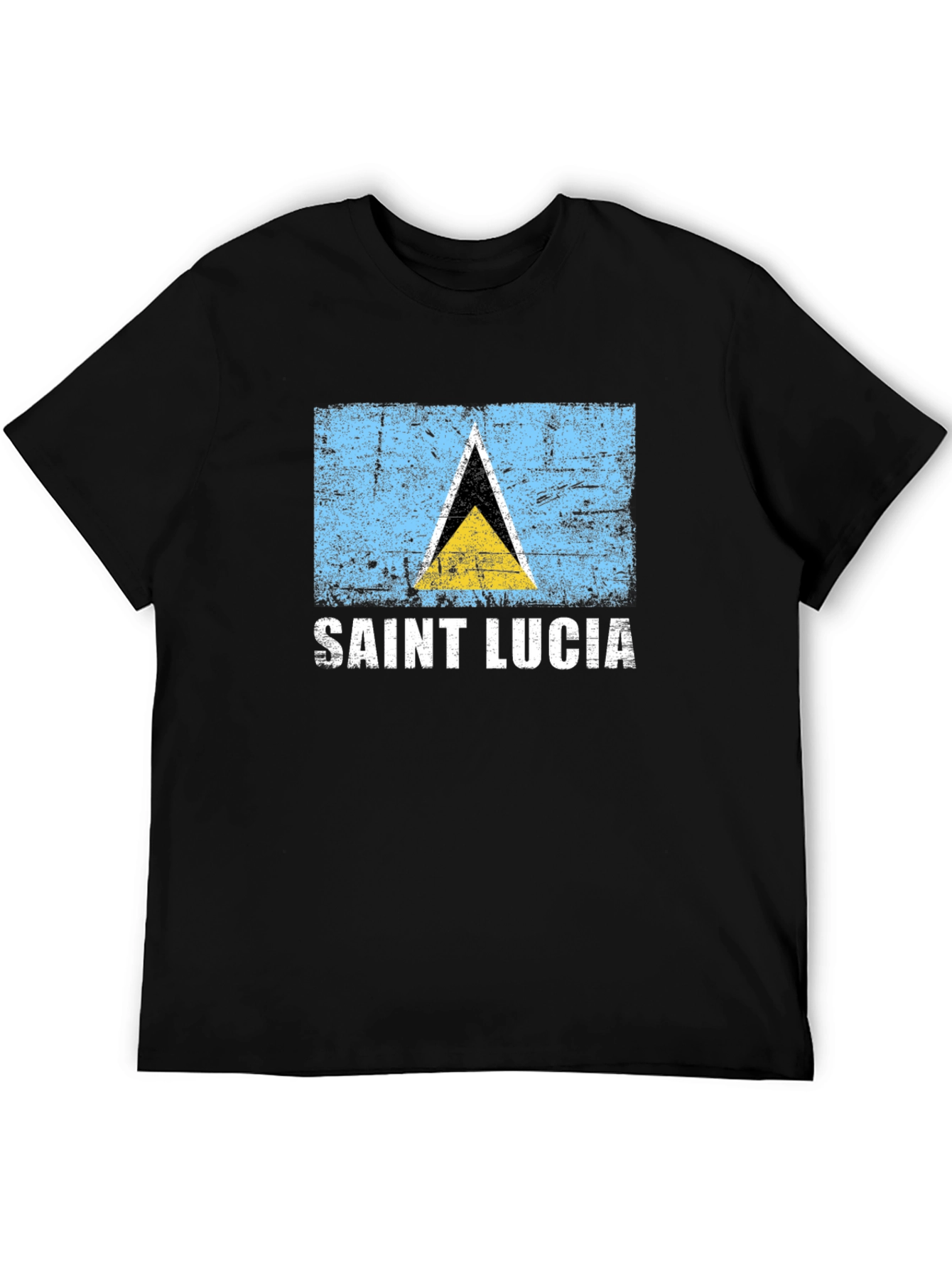 Saint Lucia Flag T-Shirt - Distressed Design