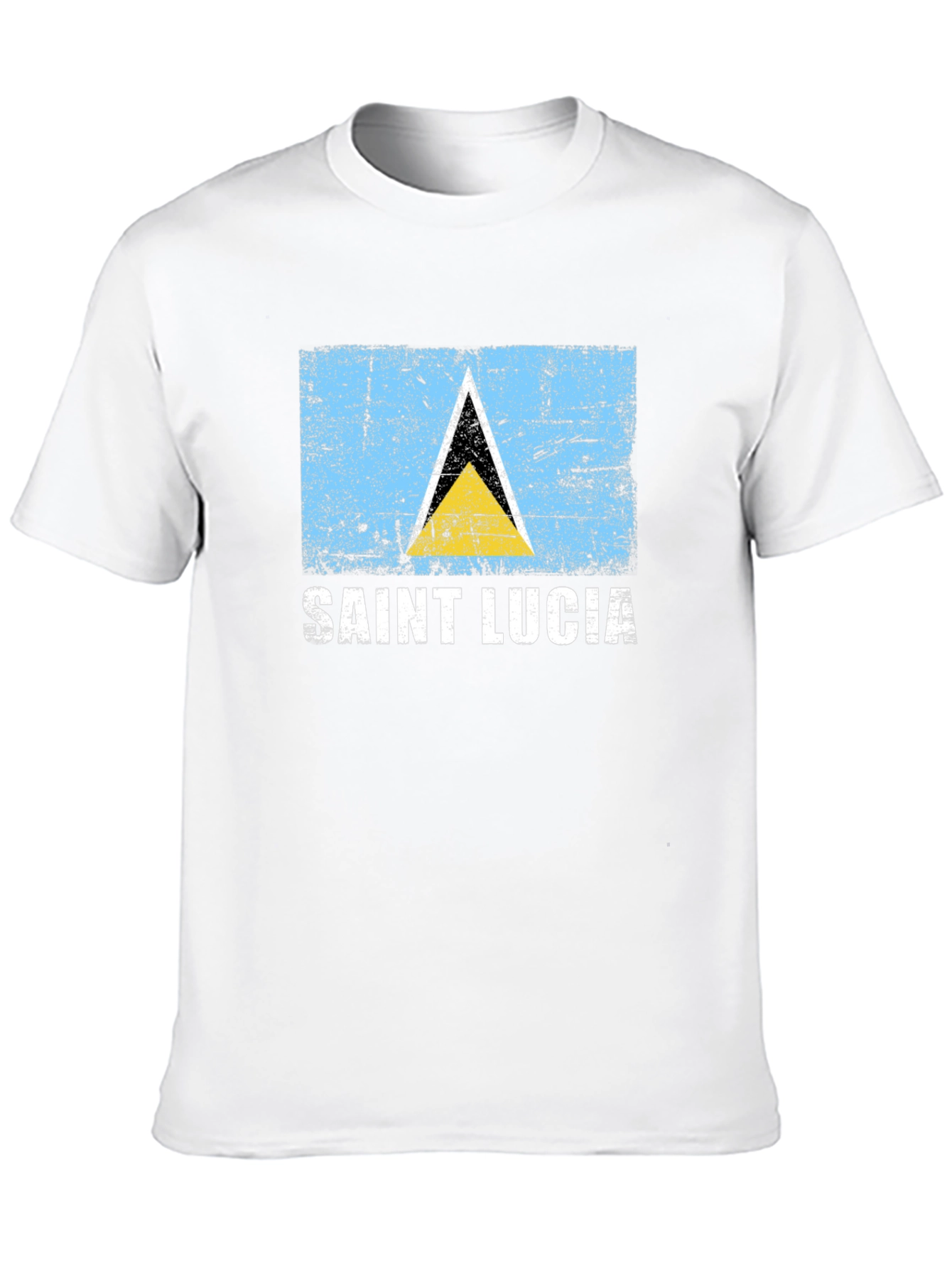 Saint Lucia Flag T-Shirt - Distressed Design