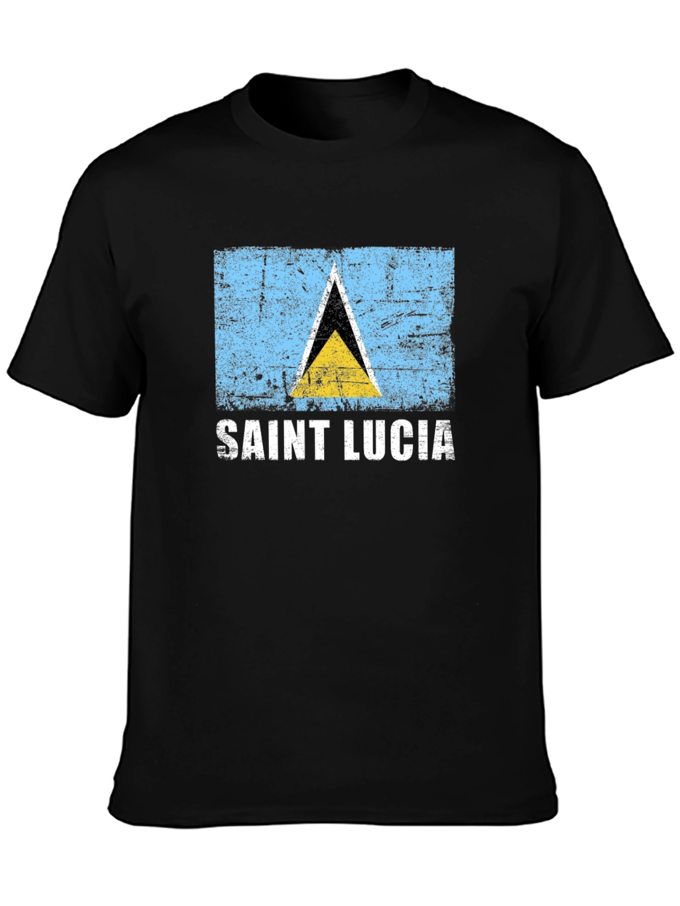 Saint Lucia Flag T-Shirt - Distressed Design