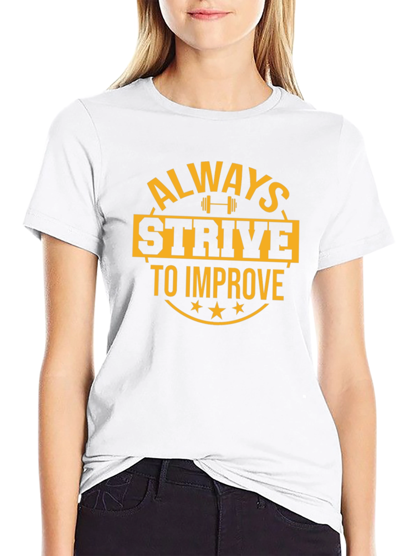 Always Strive to Improve Black Graphic Tee