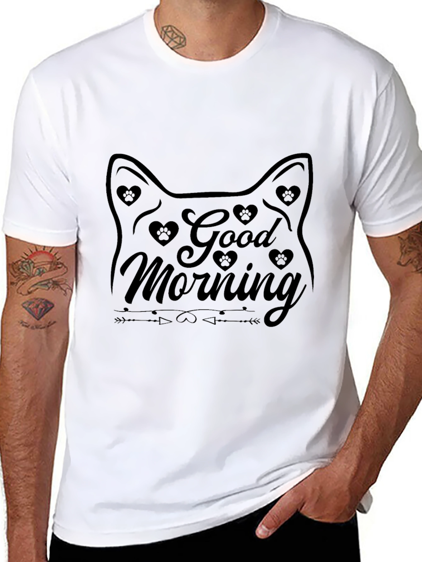 Good Morning Cat Graphic Tee