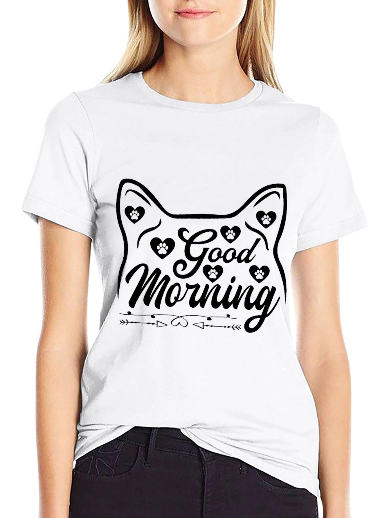 Good Morning Cat Graphic Tee
