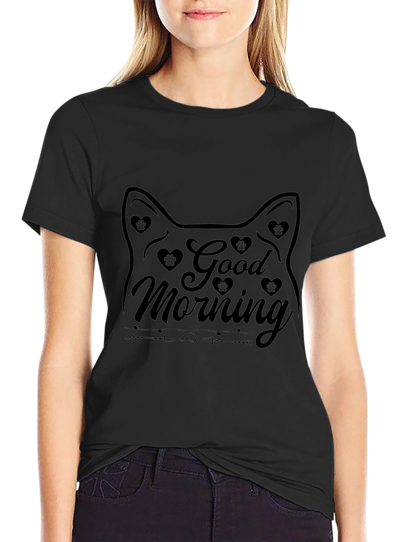 Good Morning Cat Graphic Tee