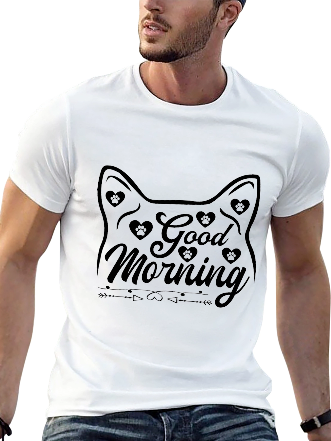 Good Morning Cat Graphic Tee