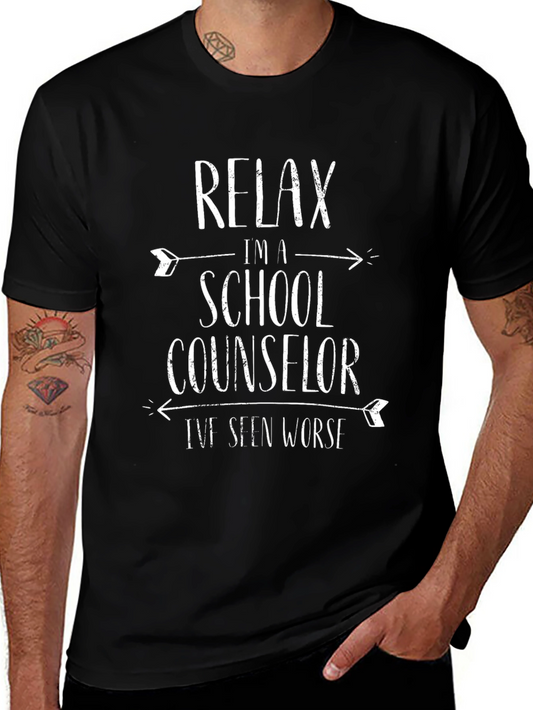 Relax Im a School Counselor Black T-Shirt