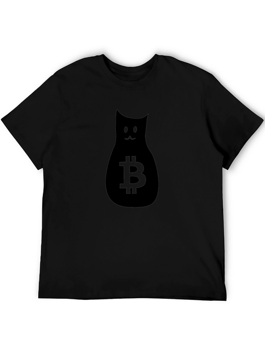 Bitcoin Cat Graphic Tee - Crypto Fashion