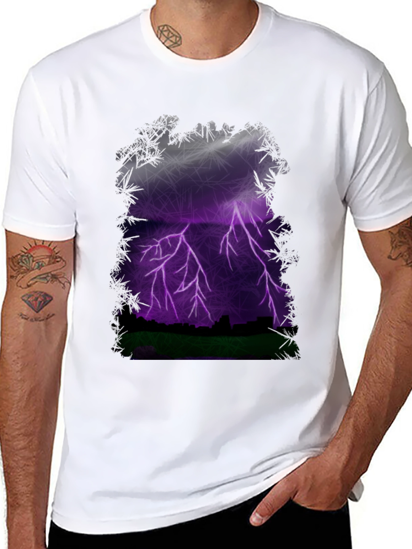 Lightning Cityscape Graphic Tee