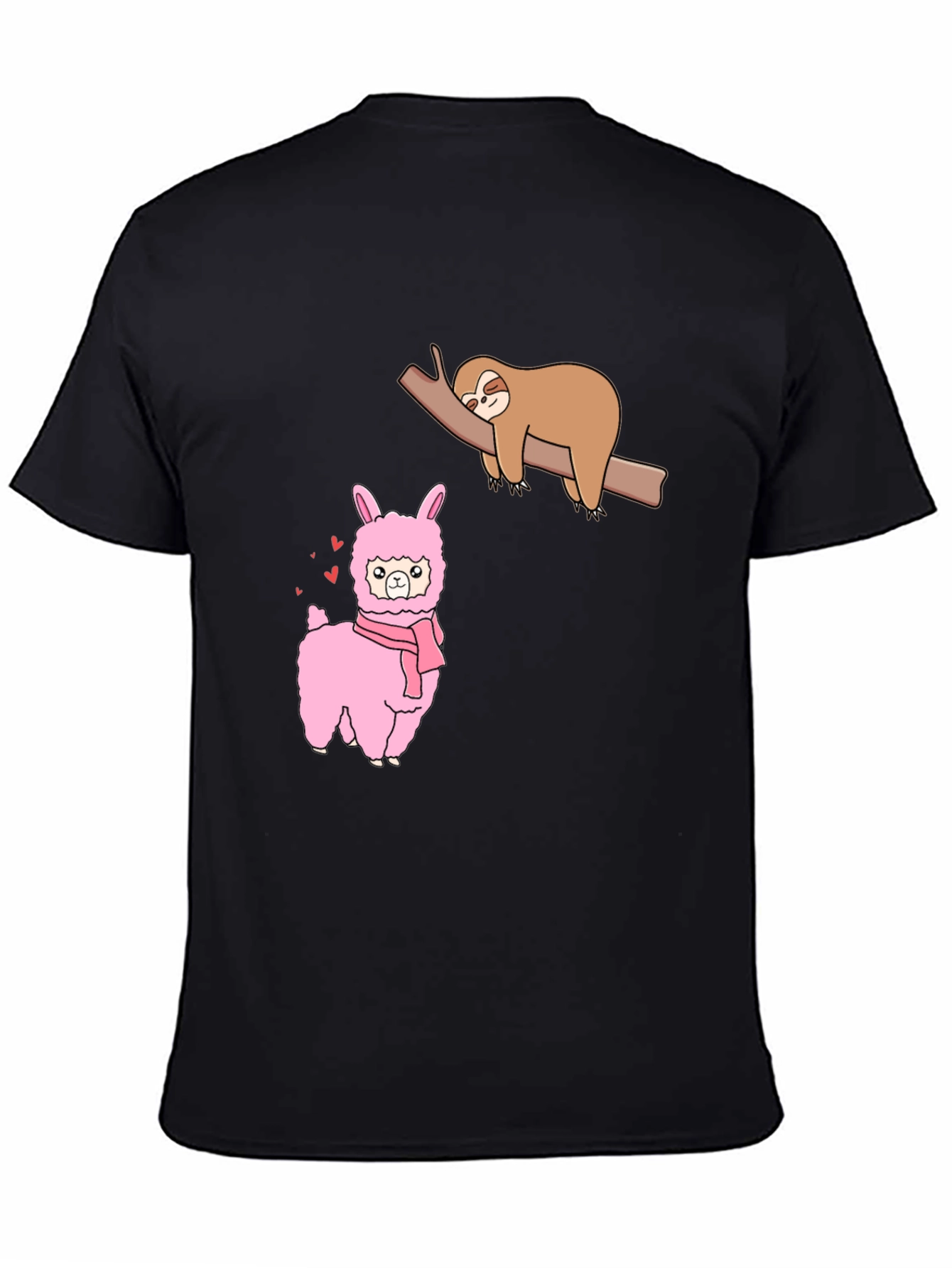 Sloth & Llama Graphic Tee - Black
