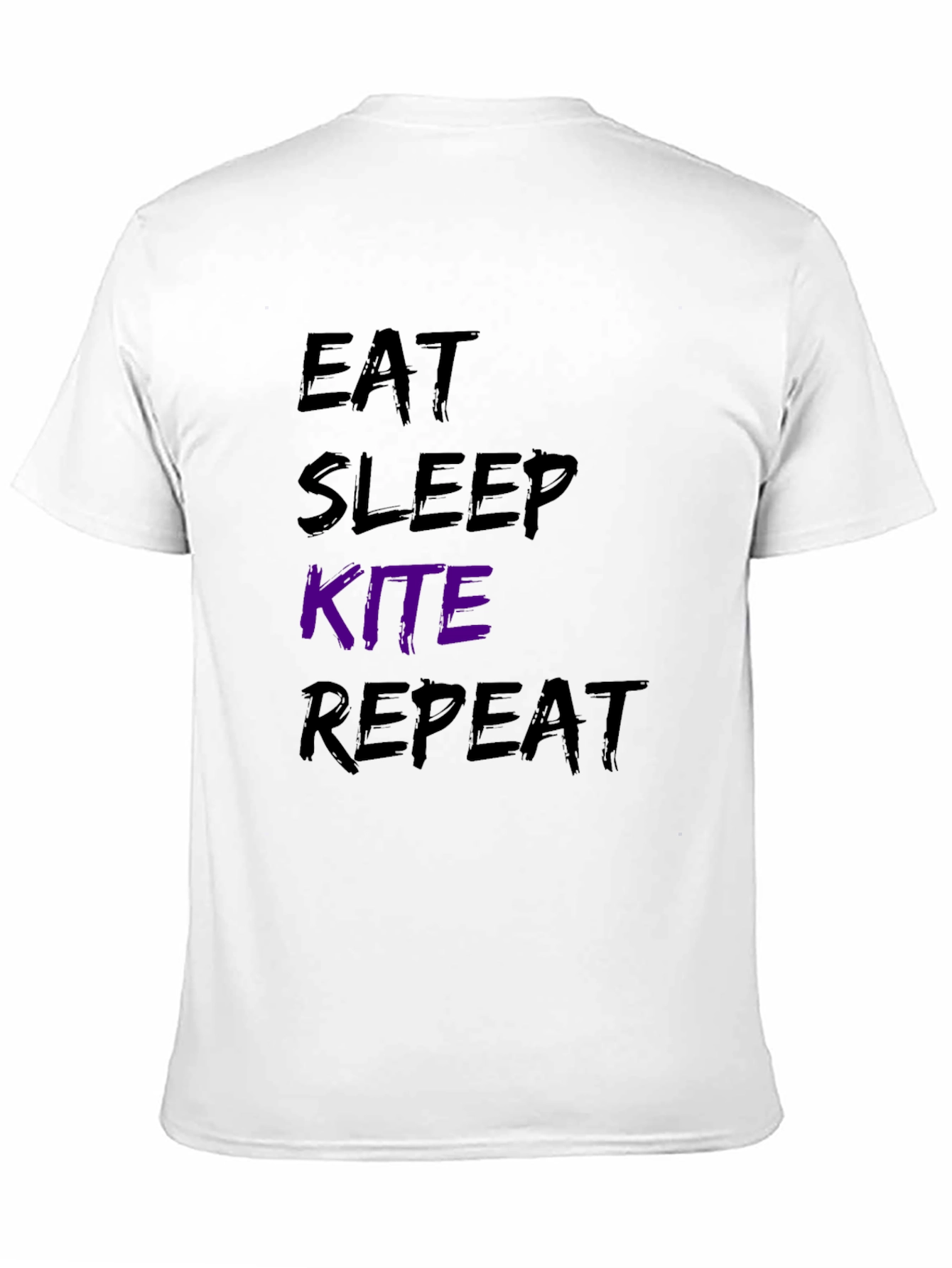 Eat Sleep Kite Repeat Black Graphic T-Shirt