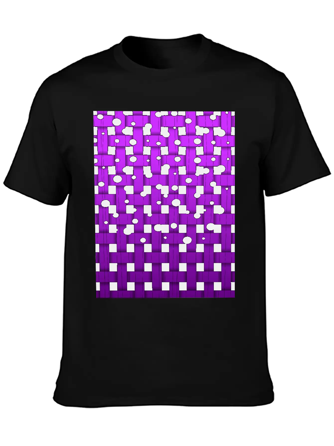 Waeaved Bubbles, Strings At Purple Background 3d Unisex Short Sleeve Soft Cotton T-Shirt – Casual Everyday Wear