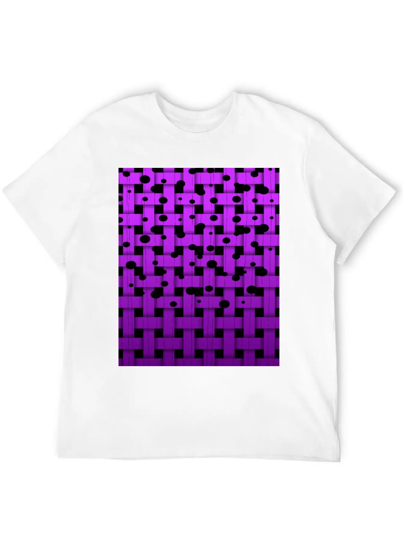 Waeaved Bubbles, Strings At Purple Background 3d Unisex Short Sleeve Soft Cotton T-Shirt – Casual Everyday Wear