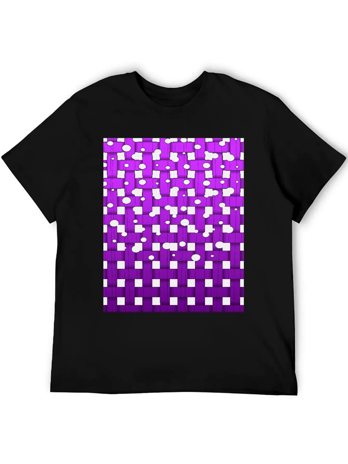 Waeaved Bubbles, Strings At Purple Background 3d Unisex Short Sleeve Soft Cotton T-Shirt – Casual Everyday Wear