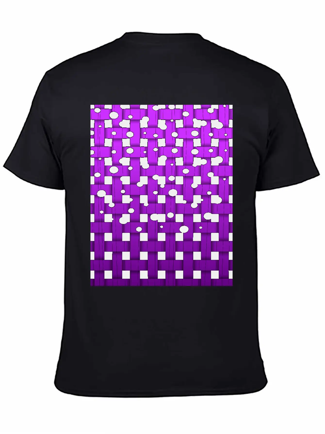 Waeaved Bubbles, Strings At Purple Background 3d Unisex Short Sleeve Soft Cotton T-Shirt – Casual Everyday Wear