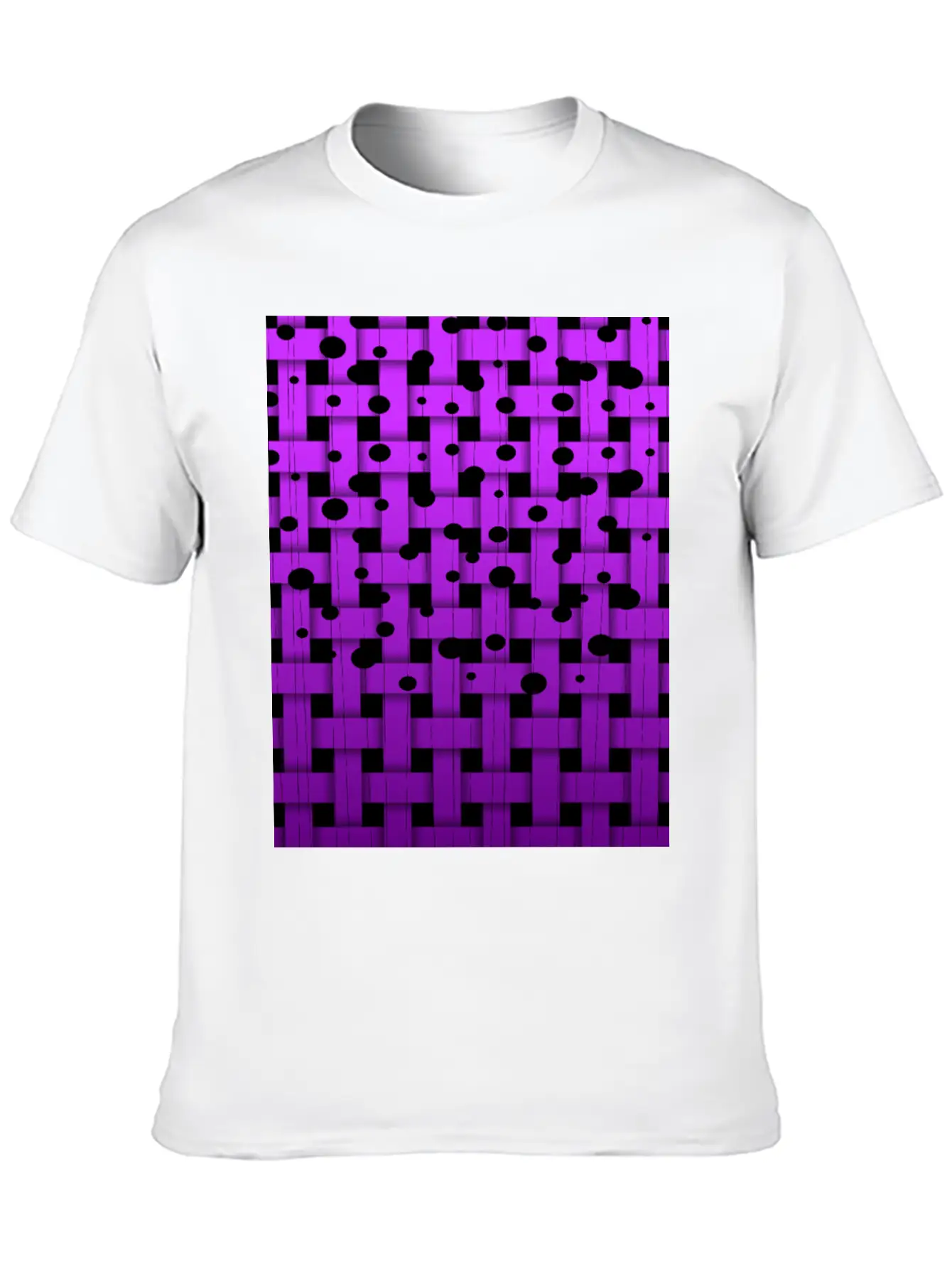 Waeaved Bubbles, Strings At Purple Background 3d Unisex Short Sleeve Soft Cotton T-Shirt – Casual Everyday Wear