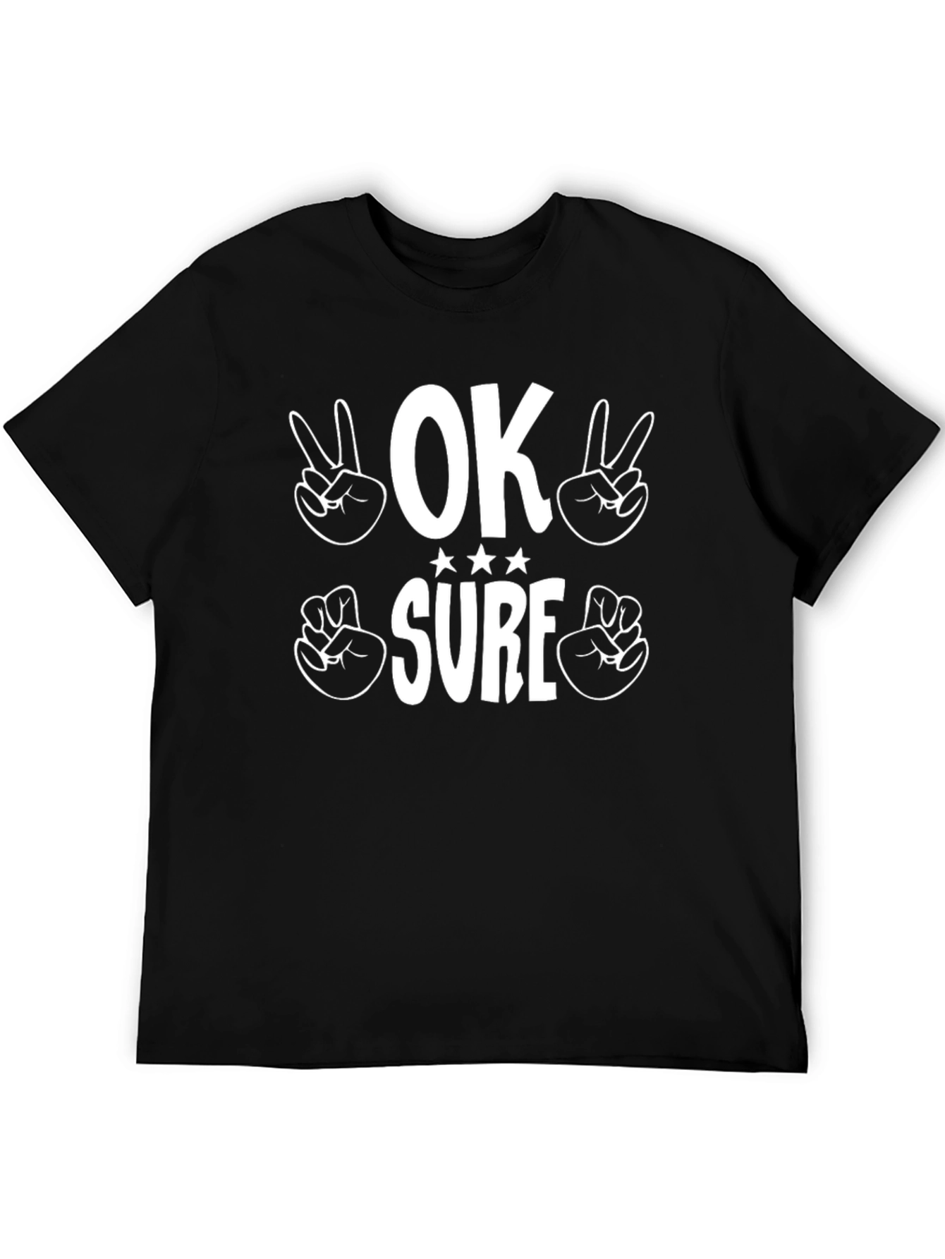 OK Sure Graphic Print Black Tee Shirt