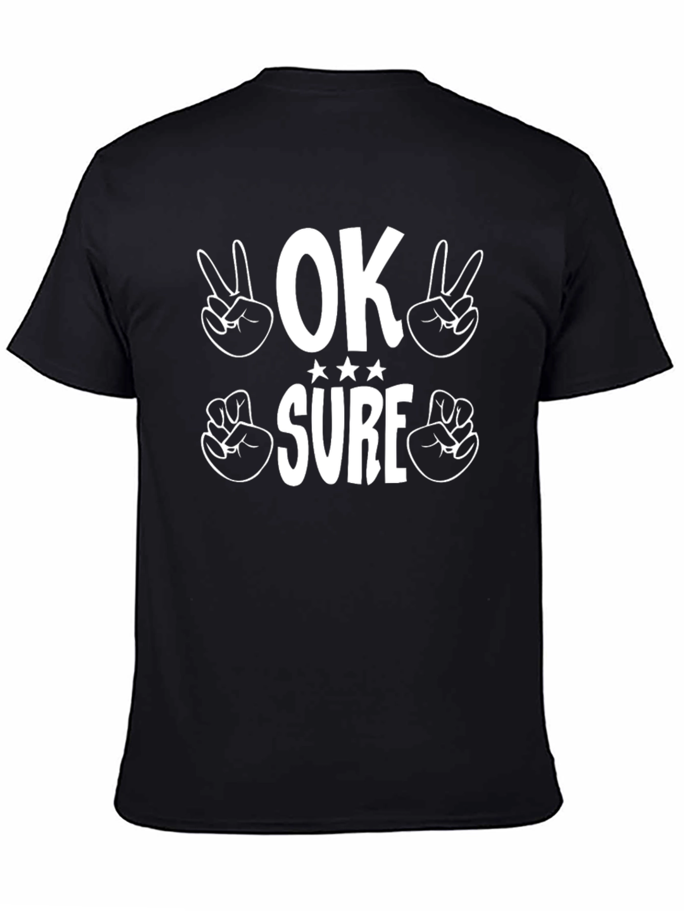OK Sure Graphic Print Black Tee Shirt