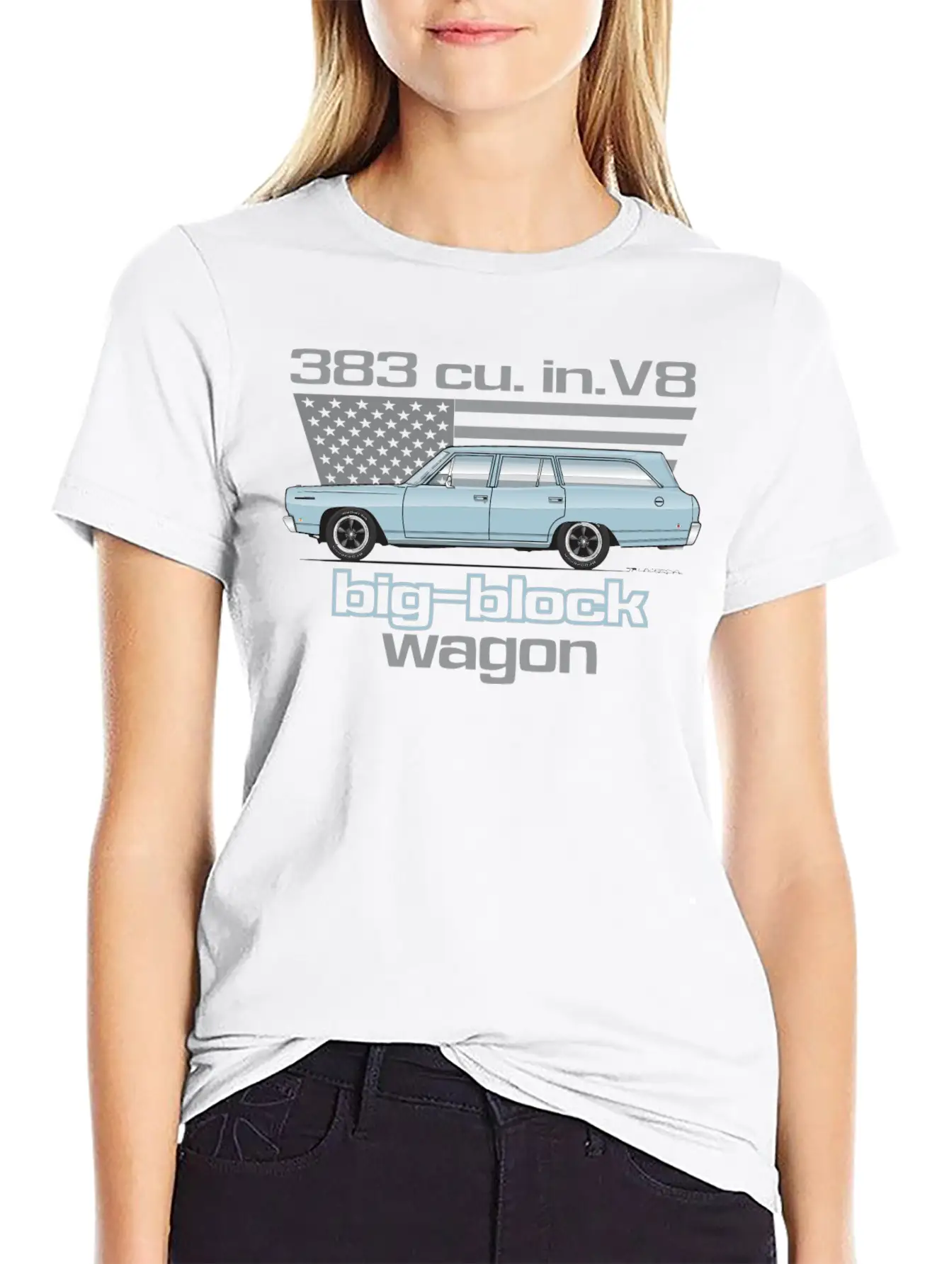 Wagon Mist Blue Stylish Everyday T-Shirt – Unisex Basic Cotton Tee