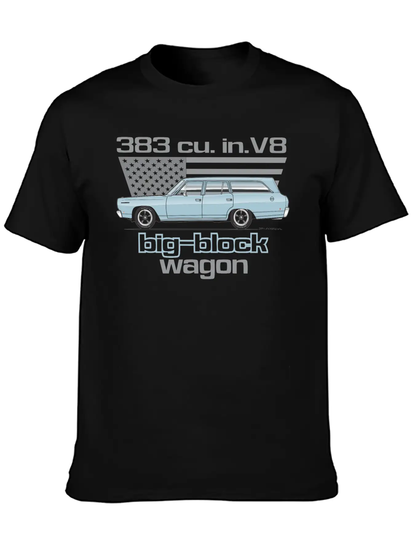 Wagon Mist Blue Stylish Everyday T-Shirt – Unisex Basic Cotton Tee