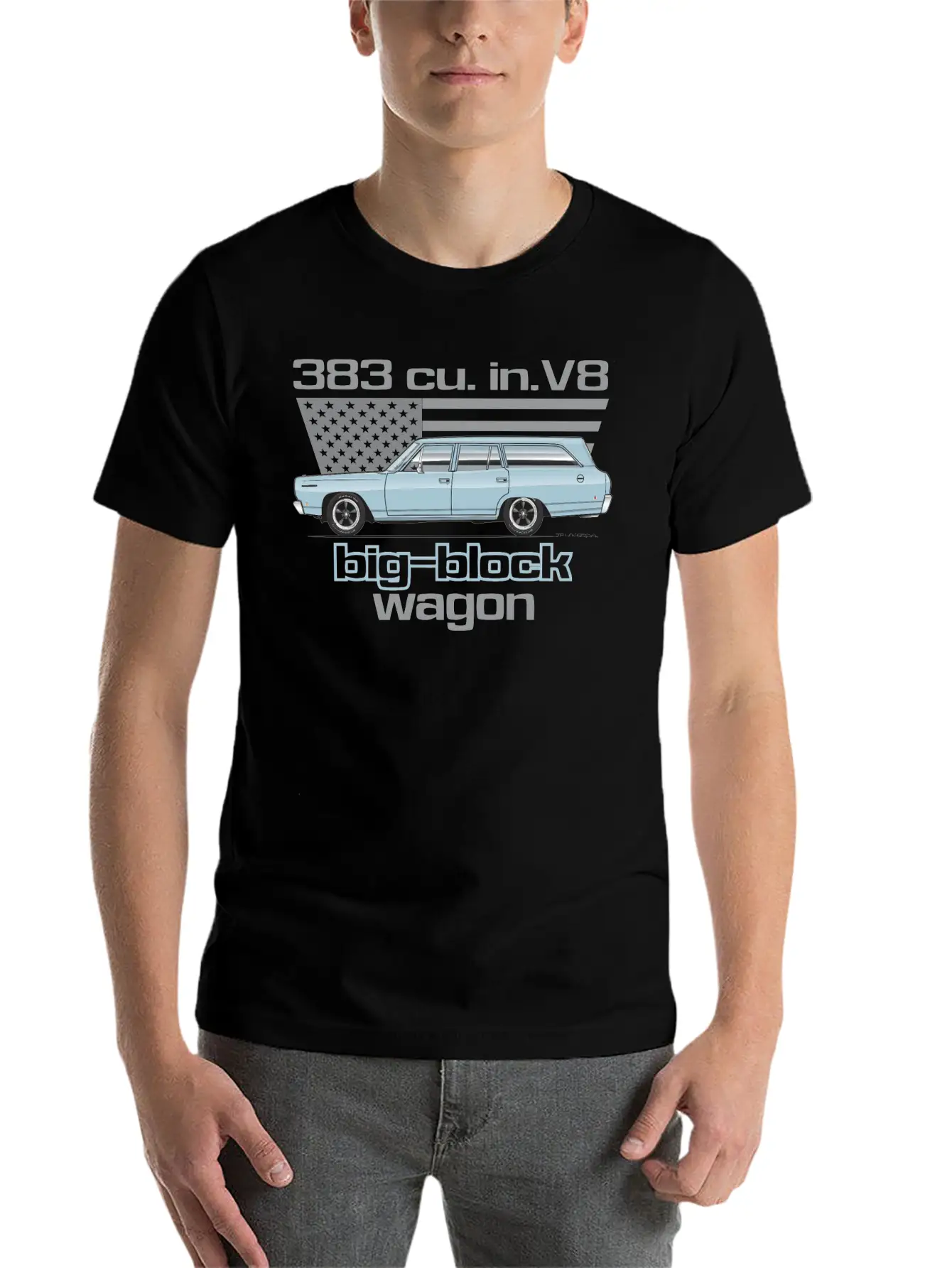 Wagon Mist Blue Stylish Everyday T-Shirt – Unisex Basic Cotton Tee