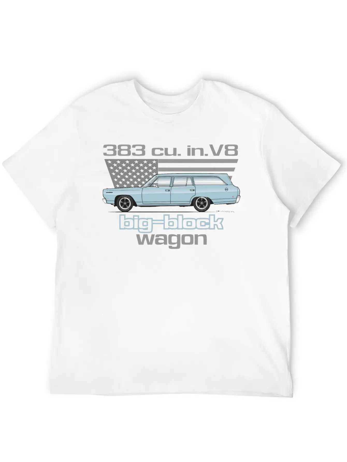 Wagon Mist Blue Stylish Everyday T-Shirt – Unisex Basic Cotton Tee