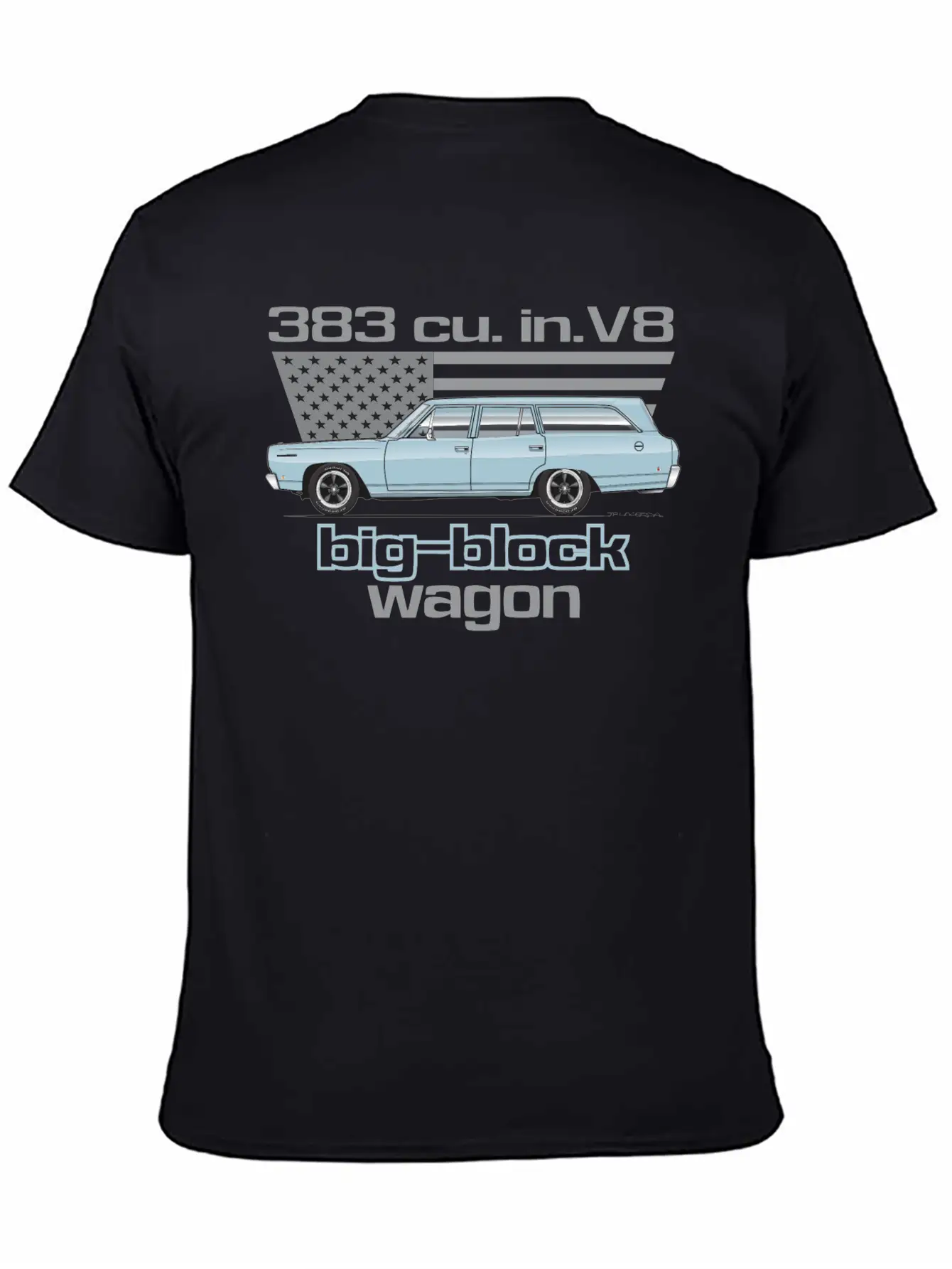 Wagon Mist Blue Stylish Everyday T-Shirt – Unisex Basic Cotton Tee