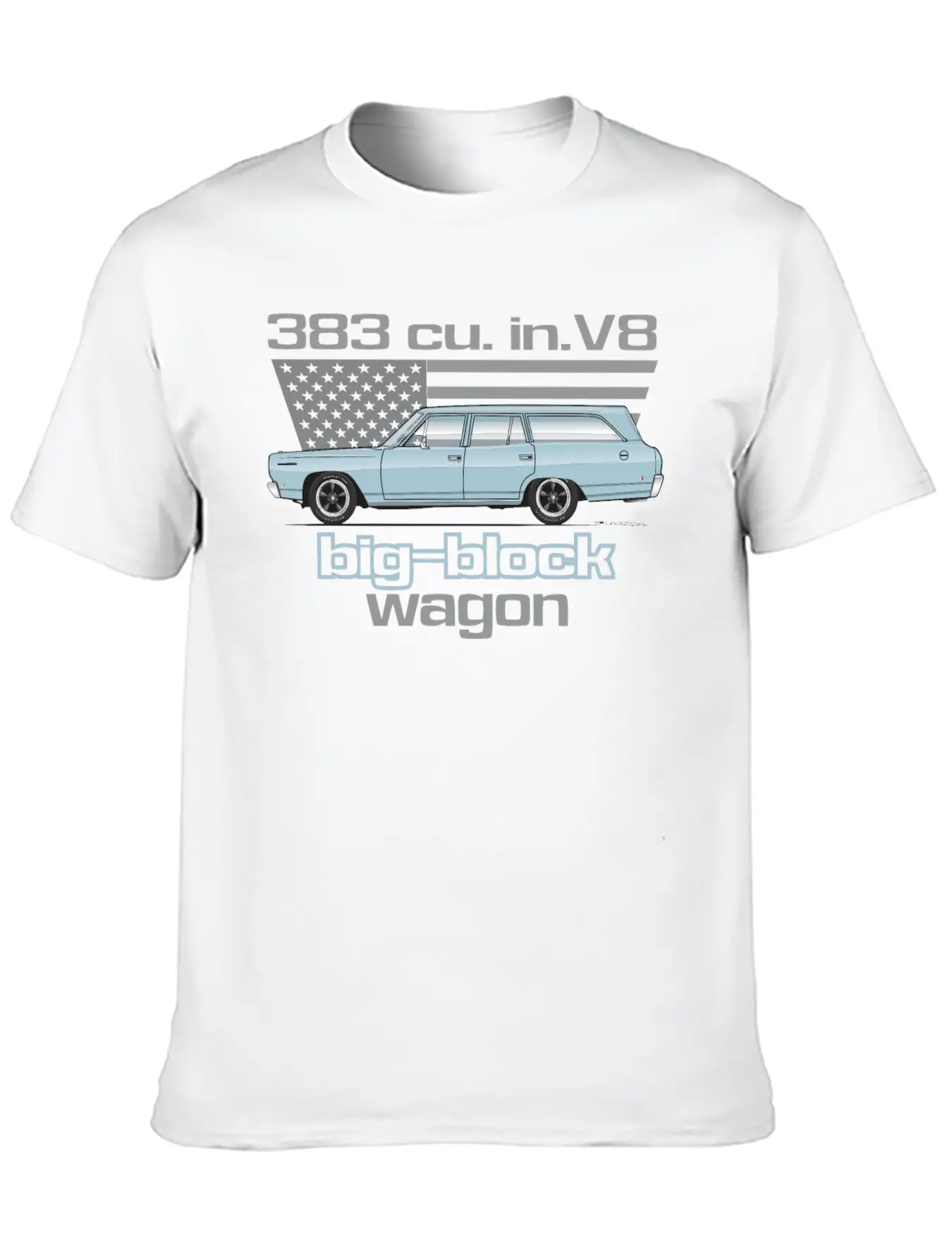 Wagon Mist Blue Stylish Everyday T-Shirt – Unisex Basic Cotton Tee