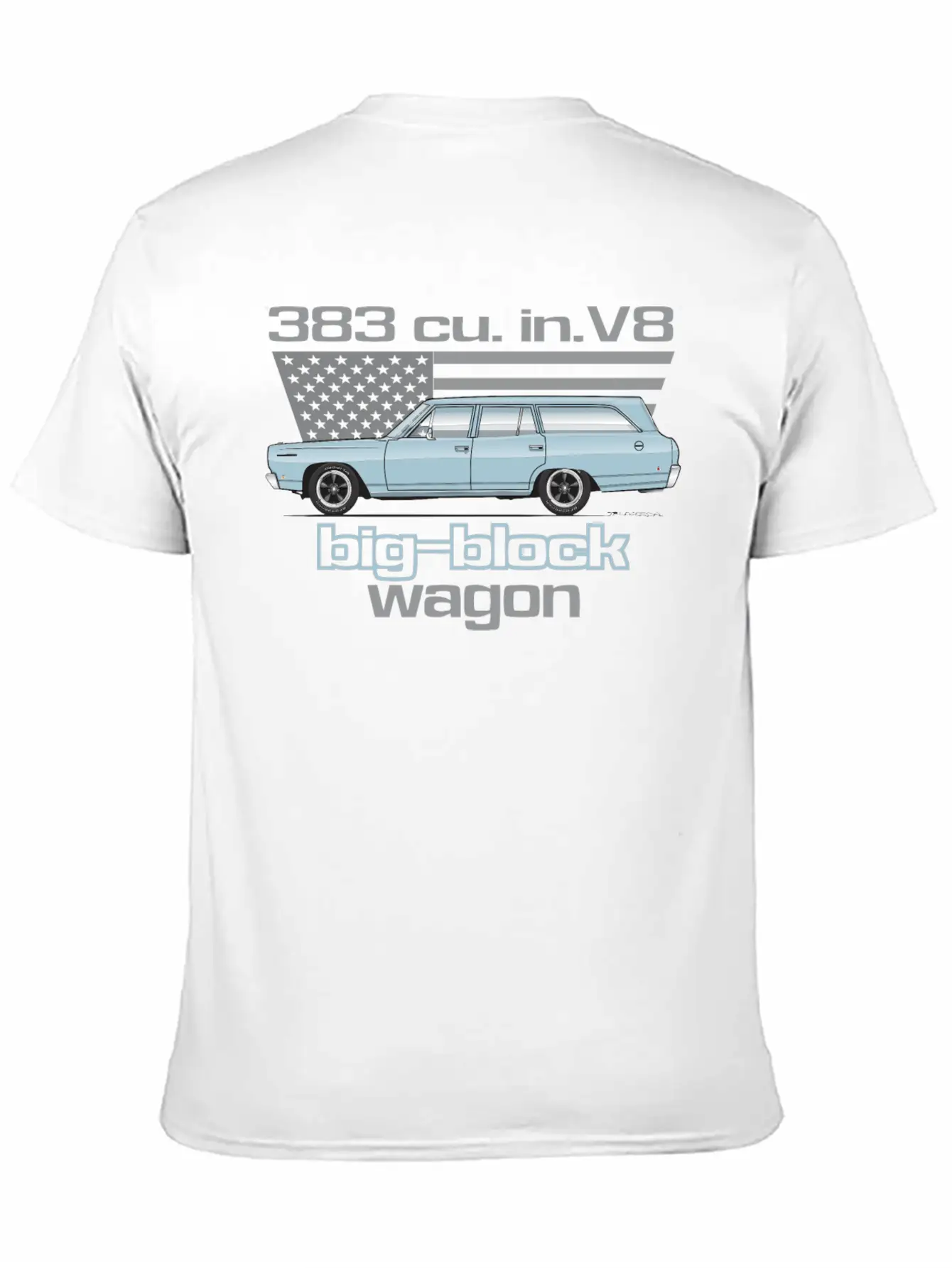 Wagon Mist Blue Stylish Everyday T-Shirt – Unisex Basic Cotton Tee