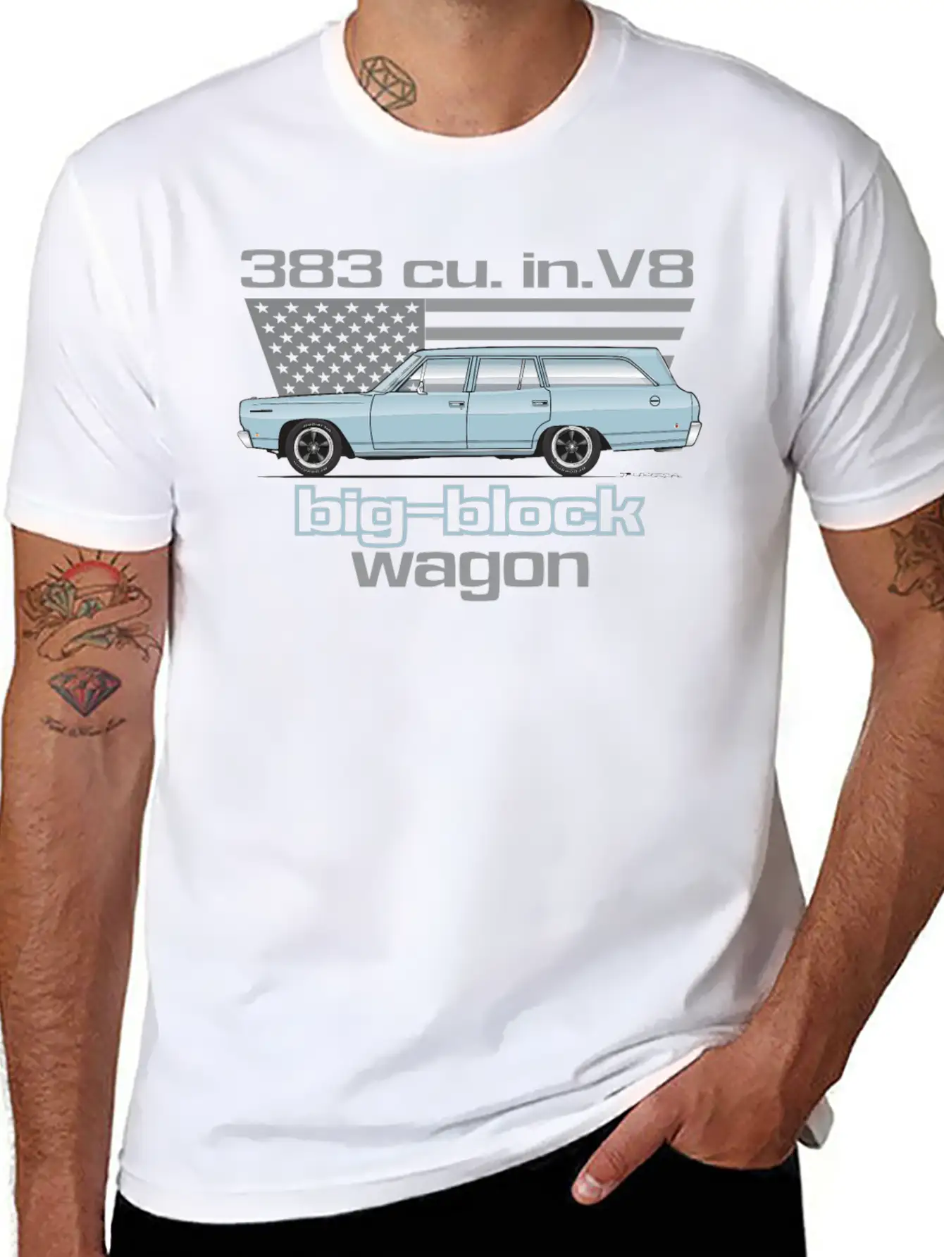 Wagon Mist Blue Stylish Everyday T-Shirt – Unisex Basic Cotton Tee