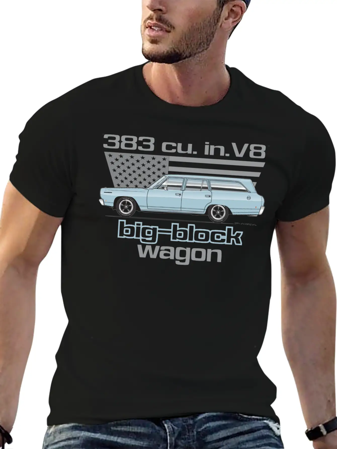 Wagon Mist Blue Stylish Everyday T-Shirt – Unisex Basic Cotton Tee