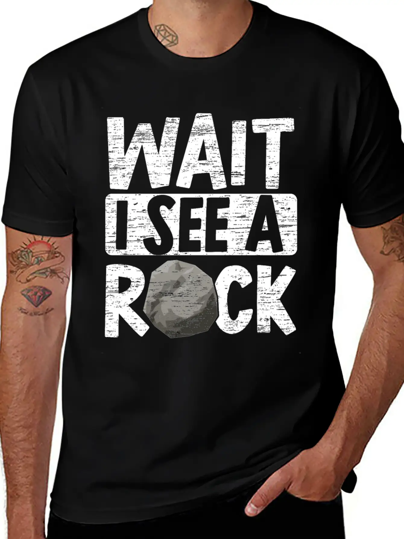 Wait I See A Rock Geologist Rockhound Rock Lover Unisex Short Sleeve Soft Cotton T-Shirt – Casual Everyday Wear