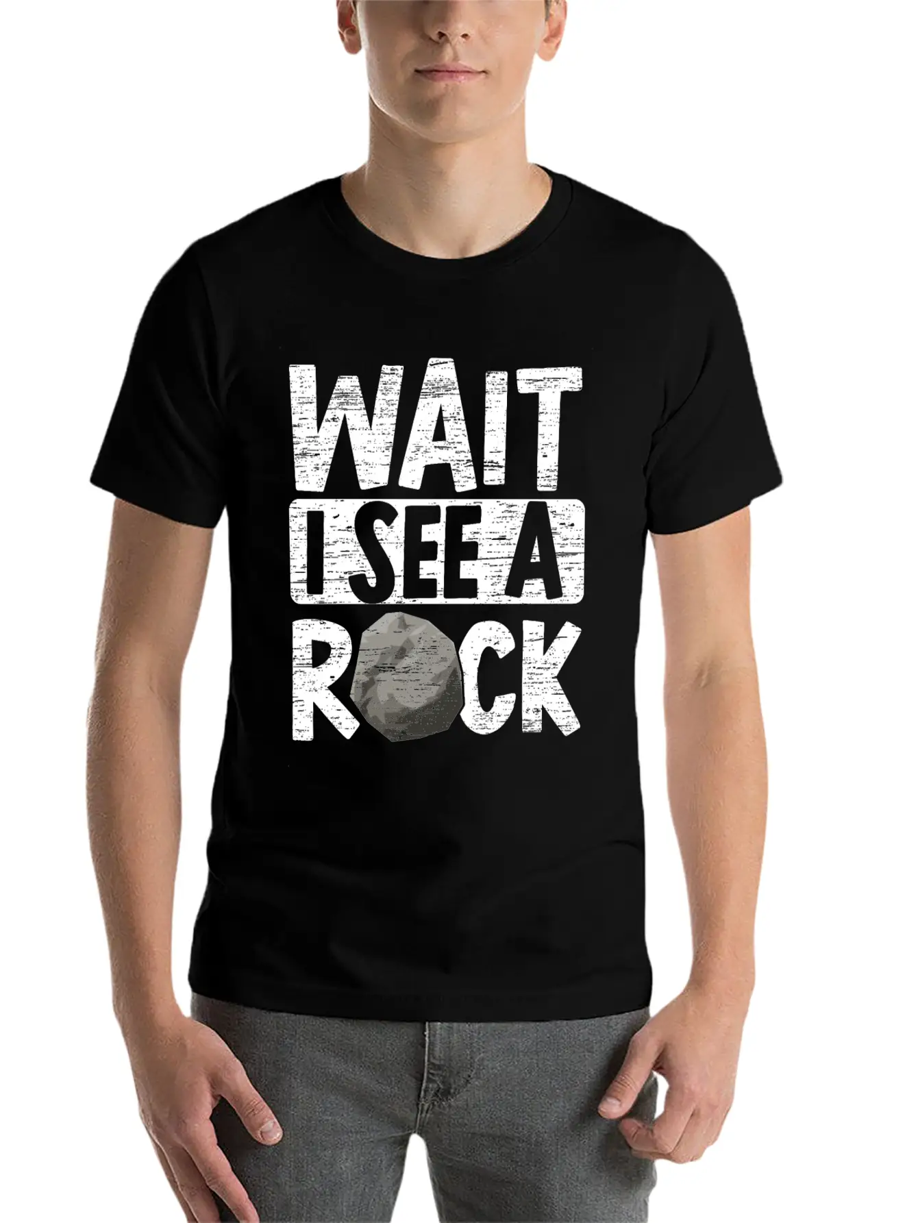 Wait I See A Rock Geologist Rockhound Rock Lover Unisex Short Sleeve Soft Cotton T-Shirt – Casual Everyday Wear