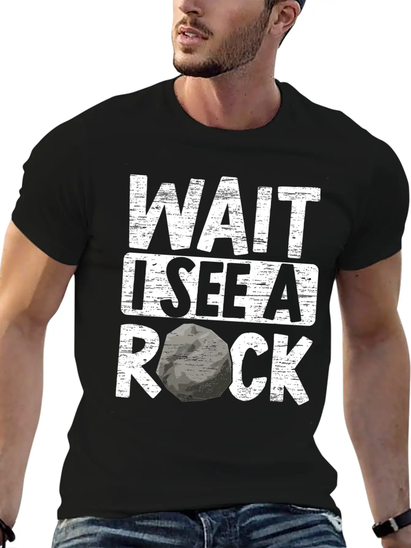 Wait I See A Rock Geologist Rockhound Rock Lover Unisex Short Sleeve Soft Cotton T-Shirt – Casual Everyday Wear