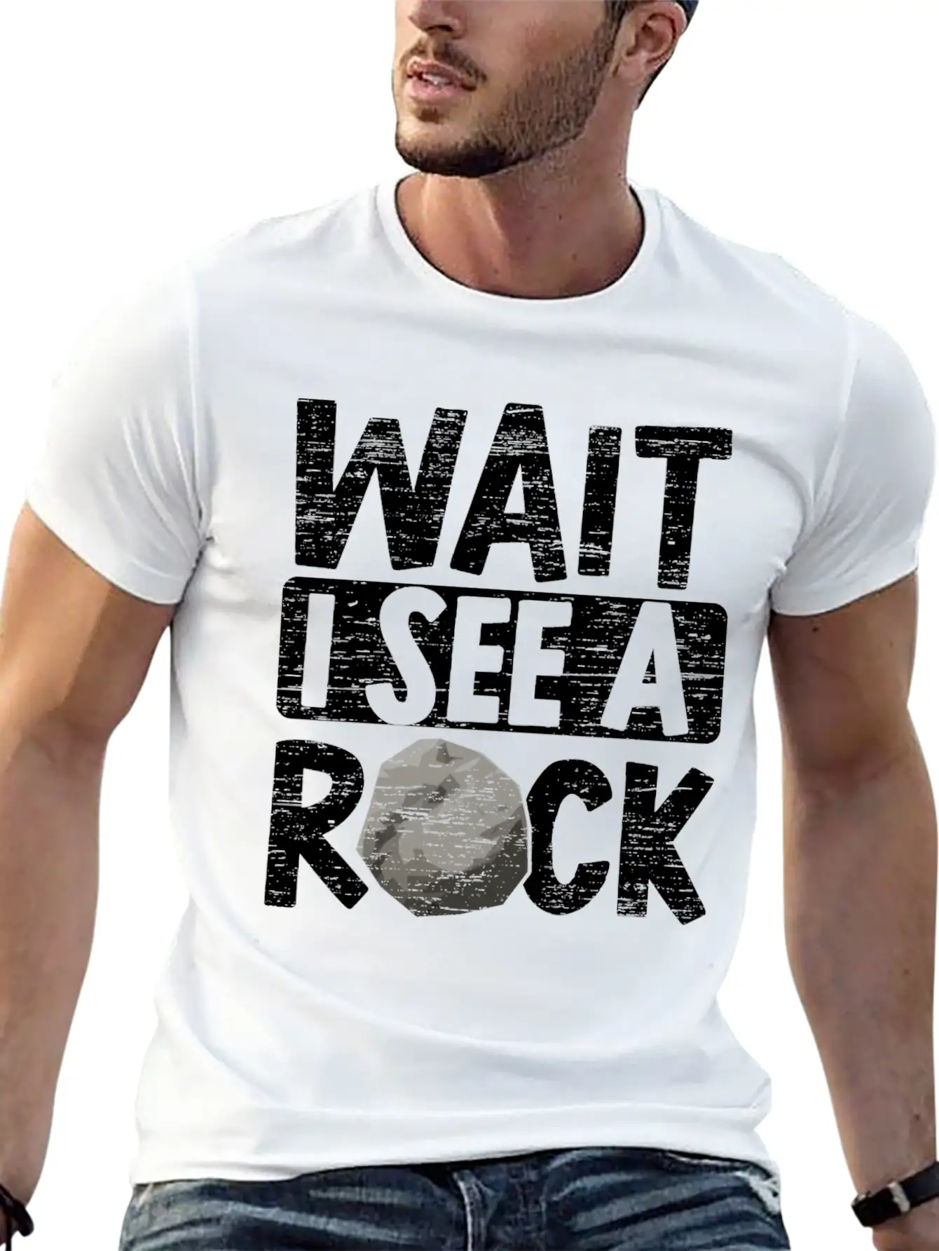 Wait I See A Rock Geologist Rockhound Rock Lover Unisex Short Sleeve Soft Cotton T-Shirt – Casual Everyday Wear