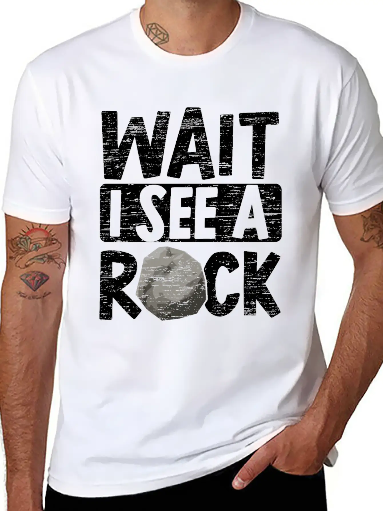 Wait I See A Rock Geologist Rockhound Rock Lover Unisex Short Sleeve Soft Cotton T-Shirt – Casual Everyday Wear