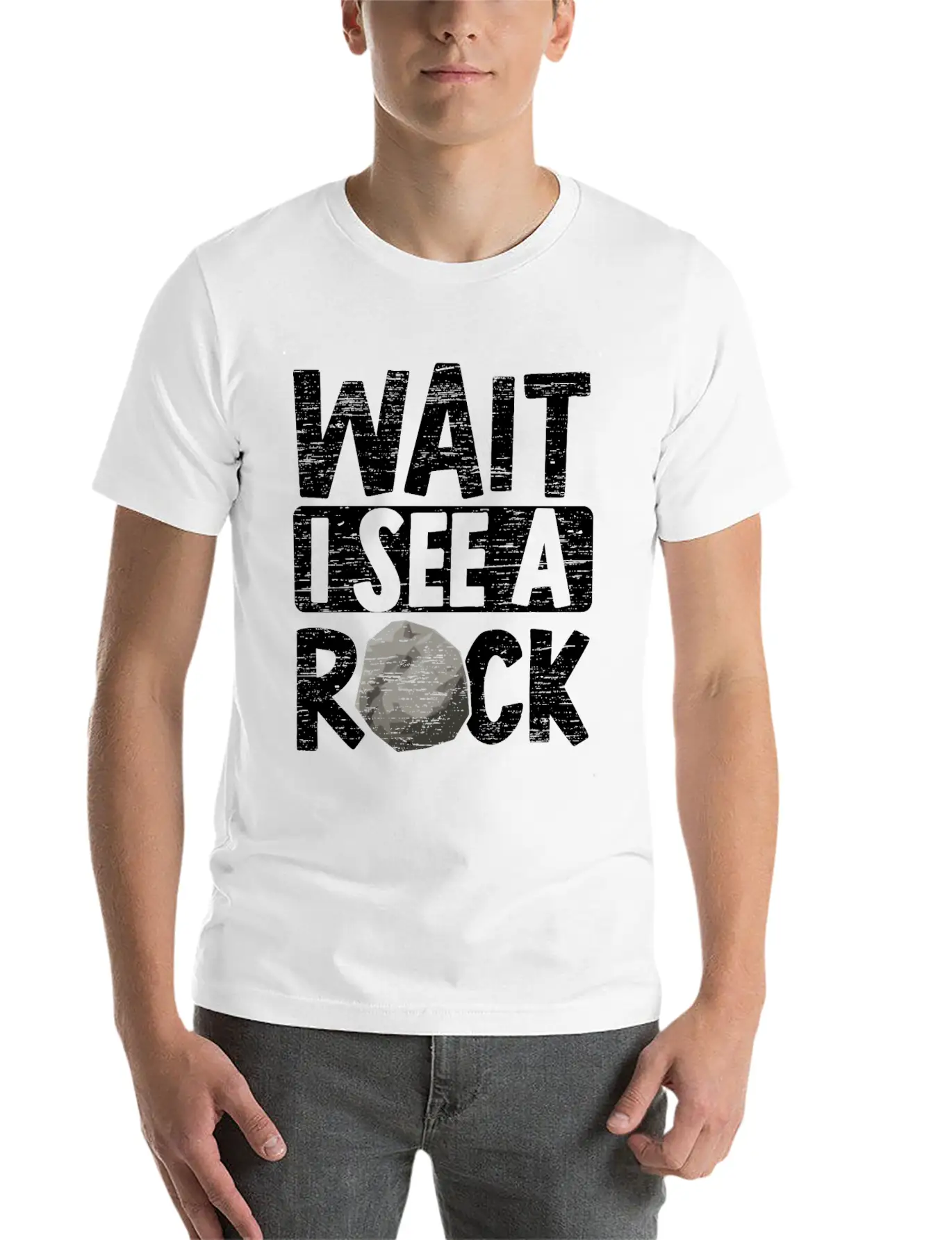 Wait I See A Rock Geologist Rockhound Rock Lover Unisex Short Sleeve Soft Cotton T-Shirt – Casual Everyday Wear