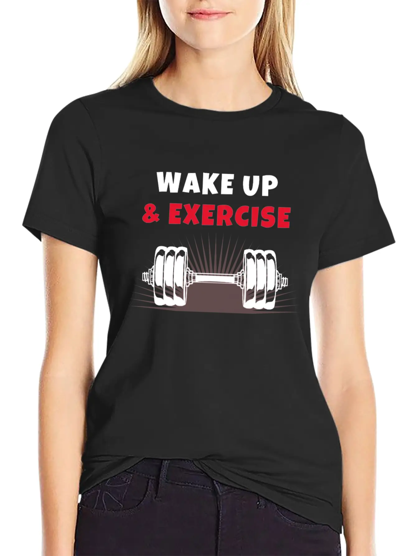 Wake Up And Exercise Dumbbell Timeless Short Sleeve Tee – Comfy And Minimalist Design