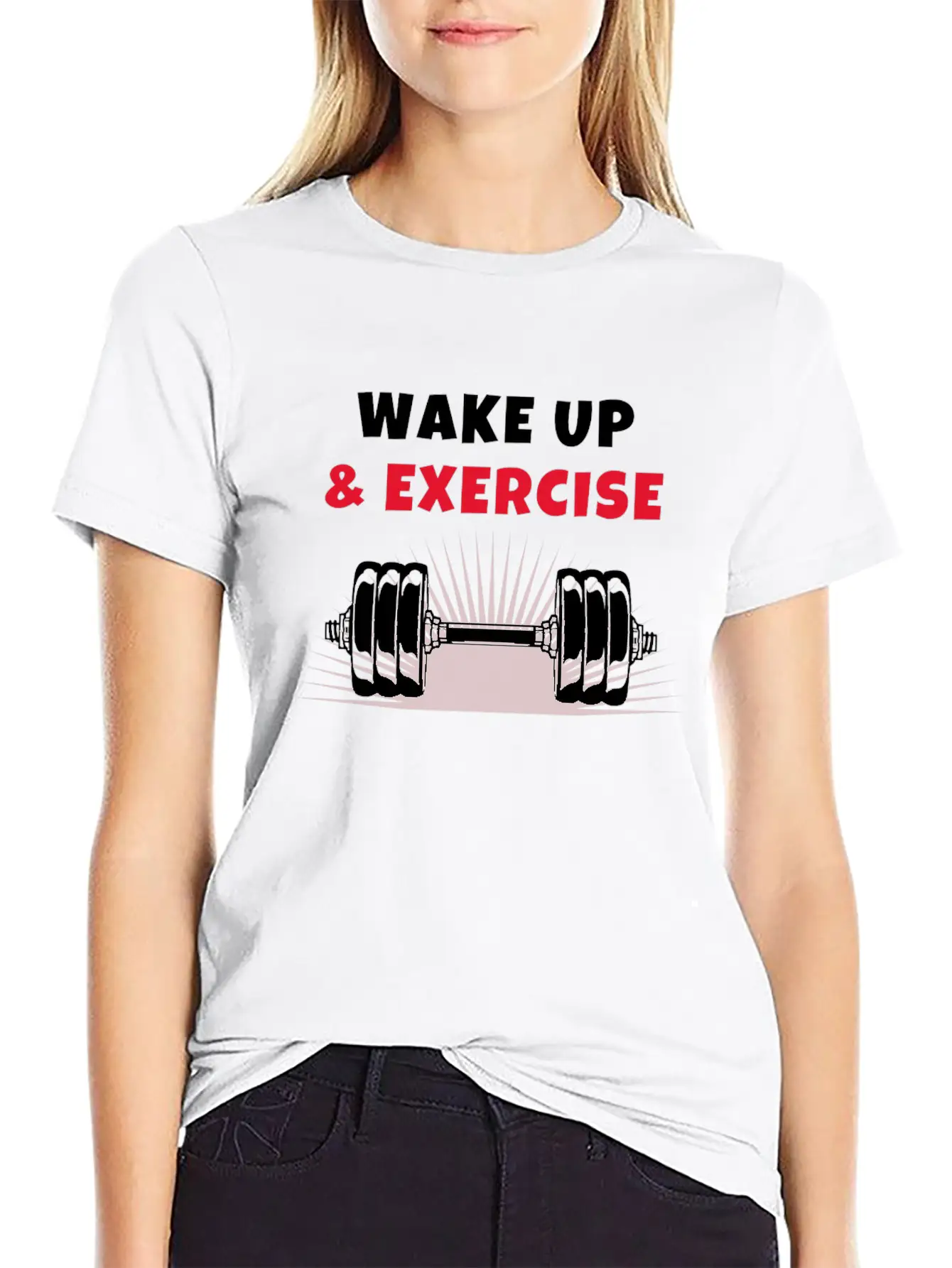 Wake Up And Exercise Dumbbell Timeless Short Sleeve Tee – Comfy And Minimalist Design