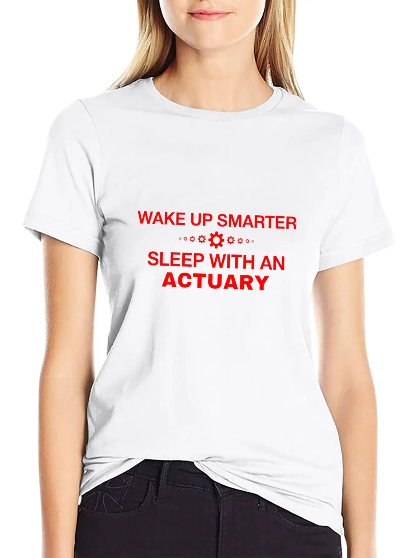 WAKE UP SMARTER SLEEP WITH AN ACTUARY Stylish Everyday T-Shirt – Unisex Basic Cotton Tee
